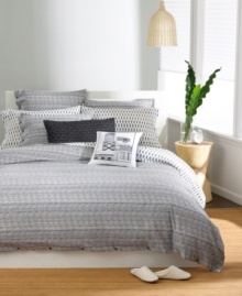 The Texture Grey European sham incorporates modern, washed-out striping with the comfort of pure cotton. Mix with other Bar III bedding for your own original look.