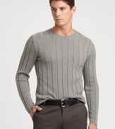 Defined by a trim, contemporary fit, a long-sleeved sweater is ribbed-knit from luxe merino wool yarns and finished with sleek buttons along the left shoulder.CrewneckMerino woolDry cleanMade in Italy