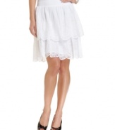 A pretty summer must-have, tiered eyelet adds a feminine, airy feel to this Alfani skirt!