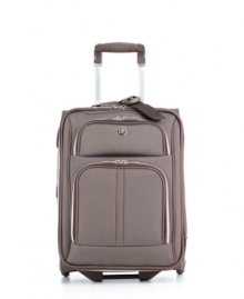 Stocked with all of the organizational features you depend on, such as a detachable shoe bag and multiple pockets, this durable upright expands to carry your load with ease. 10-year warranty.