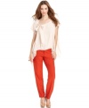 In a bold color perfect for fall, these RACHEL Rachel Roy straight-leg trousers look chic with all your statement heels!