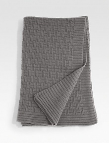 Richly textured in luxurious cashmere, inviting in any setting. 12-ply yarn 56 X 72 Cashmere; dry clean Imported