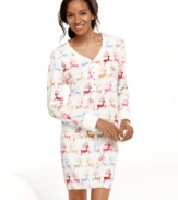 Sweet dreams are all yours. Cuddle up to the softness of the cute Cut Velour sleepshirt by Charter Club.