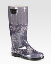 Pretty lace-patterned rainwear with logo detail at the top.Rubber heel, 1 (25mm) Shaft, 12½ Leg circumference, 15 Rubber upper with printed cotton lining Padded insole Rubber sole Made in ItalyOUR FIT MODEL RECOMMENDS ordering true whole size; ½ sizes should order the next whole size up. 