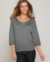 Comfortable casual cool never looked as good! Style&co.'s petite sweater features a subtle sequin detail at the neckline and makes a stylish statement with jeans. (Clearance)