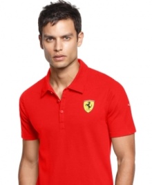 You'll want this light cotton polo shirt regardless of whether you have a Ferrari. With Puma, Ferrari, and Italian flag logos you're sure to attract someone's attention.