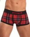 Change up you pattern underneath with these plaid trunks from Papi.