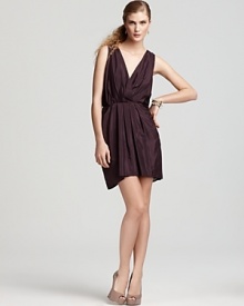 Velvet touches add a festive feel to a holiday-party-worthy dress from BCBGeneration.