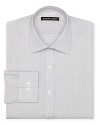 The tiny windowpane check design of this dress shirt exudes classic sophistication with modern flair, tailored for a regular fit from the always dapper Michael Kors.