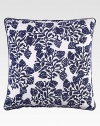 The art of hand-block printing is gracefully illustrated in this pretty siwrling berry pattern with hand-stitched details and edging.Hidden zip closure20 X 20Linen/cottonMachine washImported