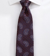 EXCLUSIVELY OURS. Silk dress tie patterned to perfection in a handsome paisley print.About 3½ wideSilkDry cleanMade in Italy