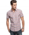 You'll get checked out for your patterned style with this plaid shirt from BOSS ORANGE.