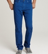 J Brand does color! The jeans you love now come in chromatic hues--an attractive alternative to everyday black and blue.