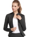 Featuring ruffled detailing down its entire front opening, this sharp suit jacket from BCX elevates your workwear with a little feminine allure.