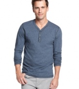 The classic henley updated with a modern Y neck adds some simple style to your casual look.