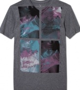 Breathe new life into your short-sleeved style with this heathered graphic t-shirt from Marc Ecko Cut & Sew.