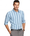 Keep your look crisp with this handsome striped shirt from Via Europa.