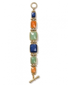 Rock a bold bracelet with this faceted stone style from Carolee, flaunting a chunky-chic mix of carnelian, jade, lapis, and glass stones.