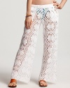 Make hippie chic your sun bathing signature with Trina Turk's crochet pants. Gauzy yet glamorous, this pair lends cabana looks free spirited flair.