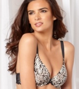 Lace trim sweetens the look of this One Fabulous Fit seamless contour demi bra by Maidenform. Style #9139