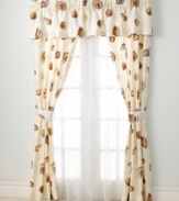 Life's a beach with the Kemp's Bay window valance from Tommy Bahama offering a calming coastal look that will brighten up any bedroom. An ornate seashell pattern sits upon a ground of a tonal sea creature design all in soothing ivory and tan hues.