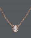 Polished to perfection. Add subtle shine to your look in Trio by Effy Collection's stunning pendant necklace. A bezel-set, round-cut diamond (1/5 ct. t.w.) shines in a 14k rose gold setting. Approximate length: 18 inches. Approximate drop: 1/4 inch.