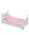 Careful craftsmanship and adorable details make this delightful wooden furniture bed a must for any doll! Scaled perfectly for dolls up to 20¿, each value-priced piece features hand-detailing and sturdy construction. Bed includes a beautiful pillow, blanket and mattress.  Ages 3+  24.5¿ x 14.25¿ x 4.75¿ boxed   24¿ x 12¿ x 11¿ assembled