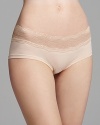 Feel totally comfortable in these boyshorts in elegant soft stretch bands of chevron lace.