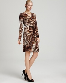 Calvin Klein Tiger Print Wrap Dress