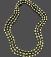 A touch of natural beauty for any outfit, this necklace features green cultured freshwater pearls (7-8mm). Approximate length: 64 inches.