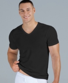 Time to restock? Go back to basics with this 3 pack of V-neck T shirts from Calvin Klein.