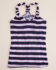 Breezy summer style in stripes, Splendid Girls' tank top is finished with a twist at the shoulder.