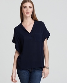 Featuring a collar and patch pocket, this can't-live-without Splendid top is an elevated take on basics.