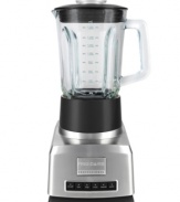 More power to you-set your kitchen up in style & professional precision with this large capacity 5-speed blender. Constructed with a dishwasher-safe, quick-to-clean glass pitcher, this countertop essential features a cutting-edge stainless steel blade that easily blends, crushes, pulses and prepares masterful meals. Model FPJ56B7MS.