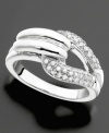 A unique way to wear sparkling diamonds. This beautiful loop ring features round-cut diamonds (1/4 ct. t.w.) set in sterling silver.