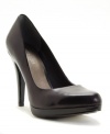 The Nine West Rocha pumps give the must-have heel a boost with a baby doll toe and platform styling.