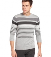 With a laid-back look, this Sons of Intrigue sweater blurs the line between casual and cool in your wardrobe.