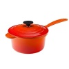 For nearly a century, Le Creuset has handcrafted enameled cast iron cookware of superlative quality, durability and versatility. Available in a wide array of cheery colors, the Iron Handle Saucepan's compact size is ideal for whipping up a sauce or gravy, or for preparing caramel and candy. With its innovative anti-drip pouring rim, the pan provides maximum control on the stovetop or when pouring into serving bowls or plates.