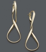 Add a stylish twist. This contemporary cool style features a traditional hoop with a chic, figure-eight shape. Crafted in 14k gold. Approximate drop: 2 inches.