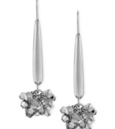 Clustered class. These drop earrings from Kenneth Cole New York are crafted from silver-tone mixed metal and at the end of the drop, are adorned with glistening beads. Approximate drop: 2-1/4 inches.