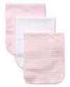 Bundled in a cute logo bag, these soft and absorbent burp cloths from Kissy Kissy are perfect for life's little clean-ups.