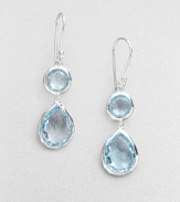 From the Rock Candy® Collection. A snowman drop design featuring faceted blue topaz stones set in sleek sterling silver. Blue topazSterling silver Drop, about 1.5Hook backImported 