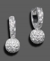 Dare to be dazzling with these head-turning earrings by Monet. Pave crystal accents set in a grandiose fireball arrangement. Approximate drop: 1 inch.