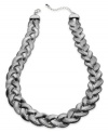 Weave together the perfect ensemble. Alfani's chic necklace features a braided design with a subtle shine. Crafted in imitation rhodium tone mixed metal. Approximate length: 18 inches + 3-inch extender.