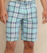 Dress up your casual summer style with these plaid shorts from Tommy Hilfiger.