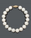 Embrace easy elegance with a simple strand of pearls. Bracelet features cultured freshwater pearls (10-11 mm) with a 14k gold clasp. Approximate length: 8 inches.