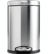 You take care of the trash and simplehuman's step can will take care of itself with a fingerprint-proof finish that smudges simply don't stick to. The compact size of this trash can lets you stow it away out of sight and the removable plastic bucket and pedal design give you easy access to tidy up. 5-year warranty.