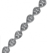 Sparkling teardrops light up any look. Victoria Townsend's pretty link bracelet shines with the addition of diamond accents in sterling silver. Approximate length: 7 inches.