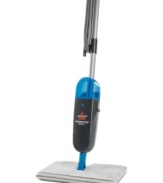 Save time & money. A two-sided swivel mop steps up to dirt and grime with twice the power, bringing a 100% chemical-free clean to your space. High-powered steam sanitizes hard floors, while scrubbing microfiber pads take on tougher, stickier messes. Model 80K6.