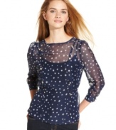 A midnight hue and a galaxy of stars make Tommy Girl's sheer top the dreamiest pick for school and beyond.